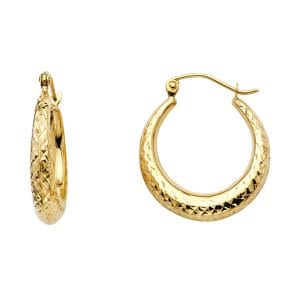 14KY DC Moon Shape Hoop Earrings