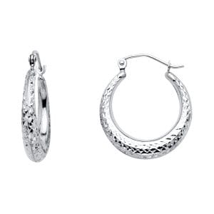 14KW DC Moon Shape Hoop Earrings
