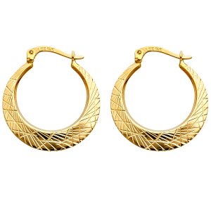 14KY DC Moon Shape Hollow Earrings S1