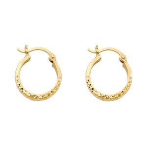 14KY DC Hollow Round Tube Hoop Earrings