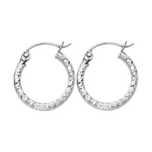 14KW Silk DC Round Tube Hoop Earrings