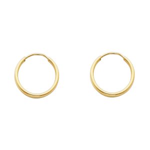 14KY Round Tube Polished Endless Hoop Earrings S1