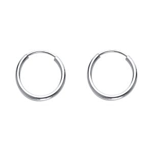 14KW 1.2mm Round Tube Polished Endless Hoop Earrings