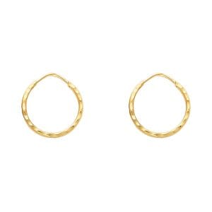 14KY SHollow DC Endless Hoop Earrings
