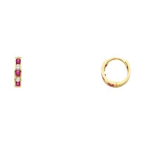 14KY CZ Huggies Earrings S4
