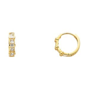 14KY CZ Huggies Earrings S7