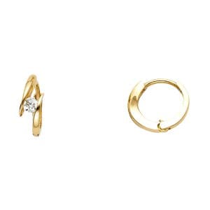 14KY CZ Huggies Earrings S34