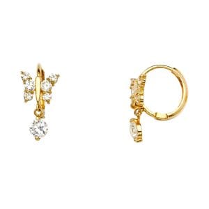 14KY CZ Huggies Earrings S40