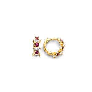 14KY CZ Huggies Earrings S45
