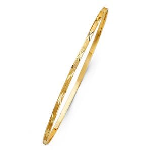 14KY Bright Stars Solid Bangle
