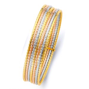 14K 3C 7 Days Semanario Hollow Bangle S1