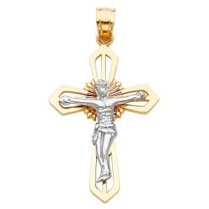 14K 3C Crucifix Cross