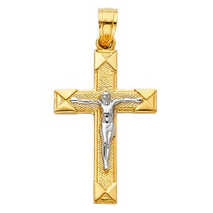 14K 2T Crucifix Pendant S1