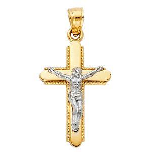 14K 2T Crucifix Pendant S2