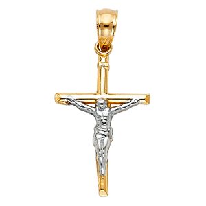 14K 2T Small Crucifix Pendant