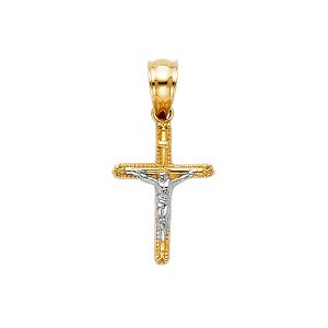 14K 2T Tiny Crucifix Pendant