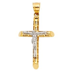 14K 2T Cut Out Crucifix Pendant S2