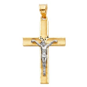 14K 2T Latin Cross Crucifix S1