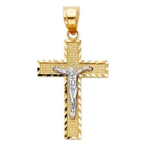 14K 2T Side DC Crucifix S3