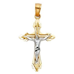 14K 2T Cut Out Design Crucifix S1