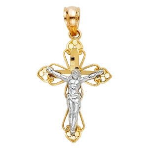 14K 2T Cut Out Design Crucifix S2