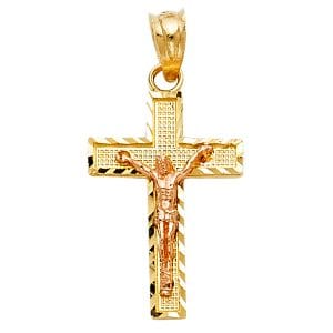 14K 2T Side DC Crucifix S2