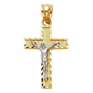 14K 2T Side DC Crucifix S1