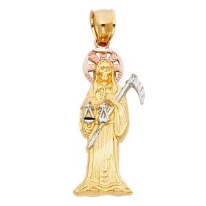 14K 3C Santa Muerte Pendant S2