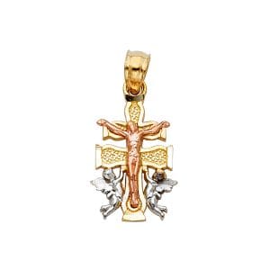14K 3C Caravaca Cross Pendant Small
