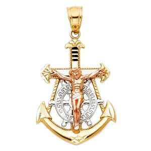 14K 3C Mariner Cross Pendant S1