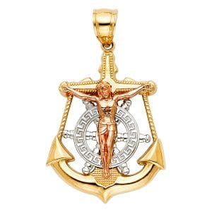 14K 3C Mariner Cross Pendant S2