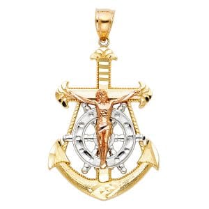14K 3C Mariner Cross Pendant S3