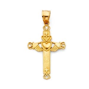 14KY Claddagh Cross