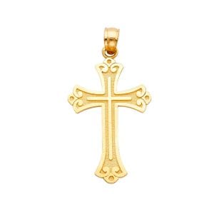 14KY Budded Cross Pendant