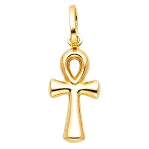 14KY Ankh Cross Pendant Small