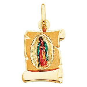 14KY Virgin De Guadalupe Picture Pendant S6