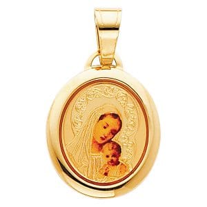 14KY Our Lady of Mt. Carmel Picture Pendant
