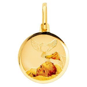14KY Baptism Picture Pendant S4