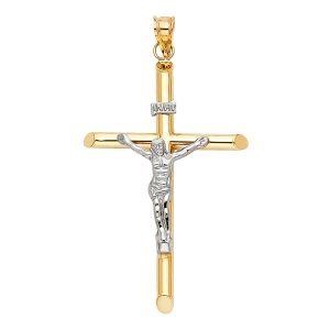 14K 2T Crucifix Pendant S3