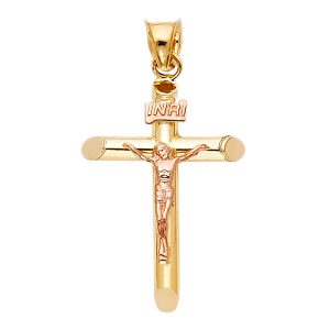 14K 2T Crucifix Pendant S19