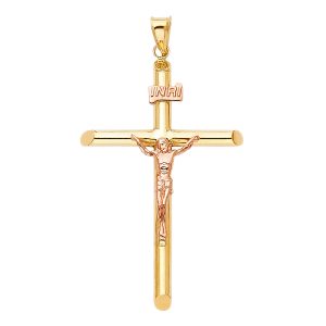 14K 2T Crucifix Pendant S20