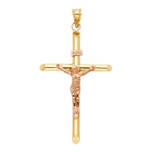 14K 2T Crucifix Pendant S23