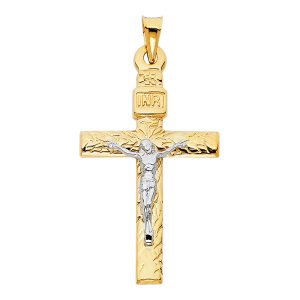 14K 2T Crucifix Pendant S5
