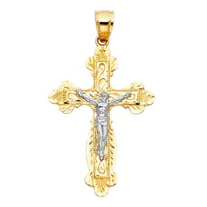 14K 2T Crucifix Pendant S6