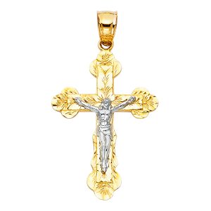 14K 2T Crucifix Pendant S7