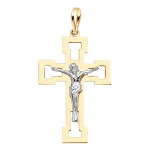 14K 2T Crucifix Pendant S8