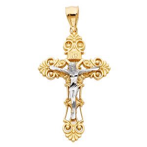 14K 2T Crucifix Pendant S10