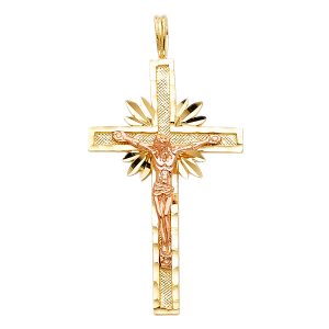 14K 2T Crucifix Pendant S12
