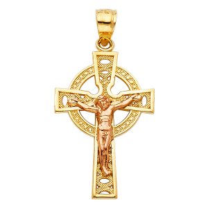 14K 2T Crucifix Pendant S13