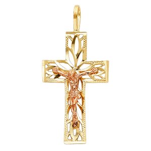 14K 2T Crucifix Pendant S15